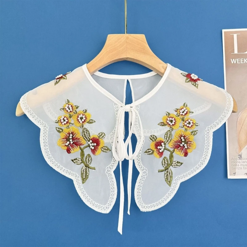 Embroidered Flower Faux Collar Decorative Collars for Clothing Dresses Removable False Collar Women Adjustable Shawl
Embroidered Flower Faux Collar Decorative Collars for Clothing Dresses Removable False Collar Women Adjustable Shawl