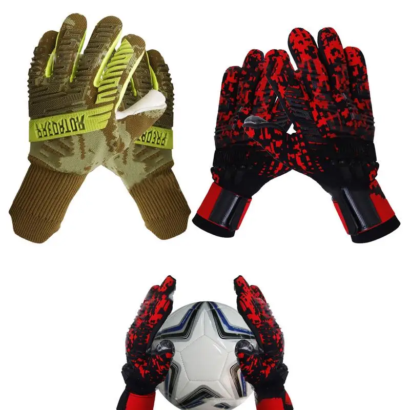 

Goalie Gloves Anti-Slip Latex Goalkeeper Gloves Adult Kids Youth Goal Keeper Field Player Gloves Goalkeeper Goalie Soccer Gloves