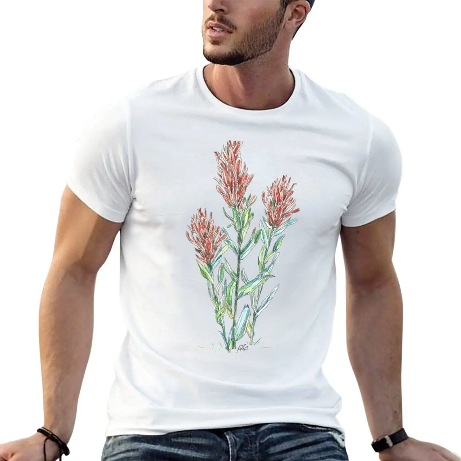 

New Indian paintbrush wild flowers T-Shirt korean fashion funny t shirts workout shirts for men