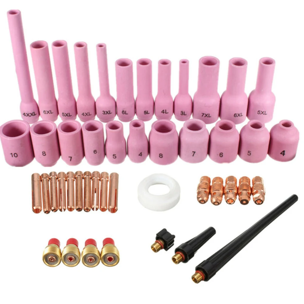 46Pcs TIG Gas Lens Collet Body Assorted Kit For TIG Welding Torch SR WP9 20 25 Assorted Size Welding Torches Tools Kits
46Pcs TIG Gas Lens Collet Body Assorted Kit For TIG Welding Torch SR WP9 20 25 Assorted Size Welding Torches Tools Kits