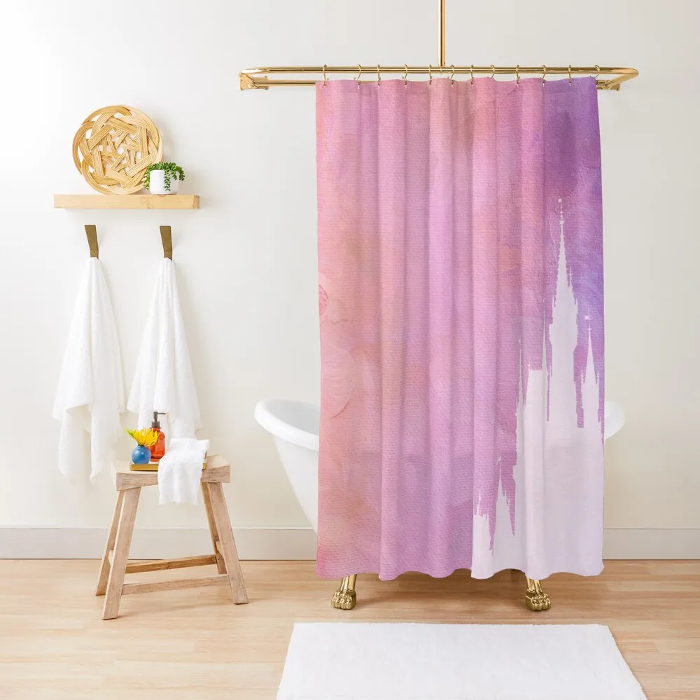 

Magic Castle Silhouette Floral Shower Curtain Funny Shower Bathroom Shower Waterproof Fabric Bathroom Curtain
