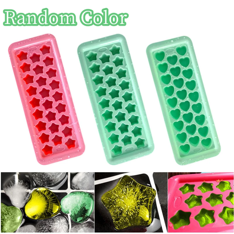 2pcs Ice Cube Tray Star Heart Shape Ice Maker Food Grade Silicone Whiskey Cocktail Ice Mold With Lids Random Color
2pcs Ice Cube Tray Star Heart Shape Ice Maker Food Grade Silicone Whiskey Cocktail Ice Mold With Lids Random Color