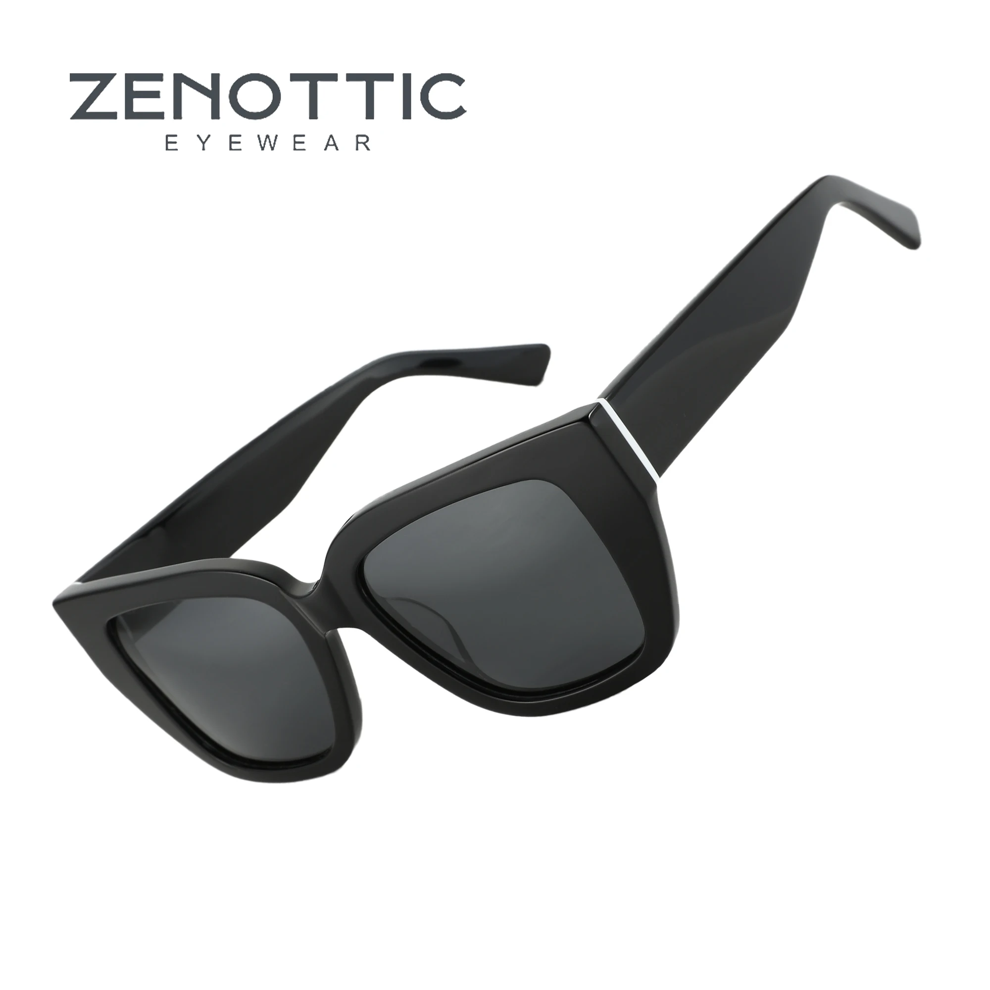 

ZENOTTIC 2024 Fashion Acetate Polarized Sunglasses Thick Square Frame Sun Glasses Women Retro Cat Eye Oversize Shades YD1252