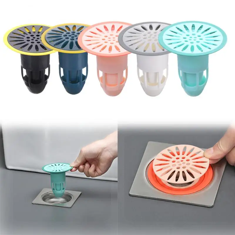 

New Bath Shower Floor Strainer Cover Plug Trap Silicone Anti-odor Sink Bathroom Water Drain Filter Insect Prevention Deodorant