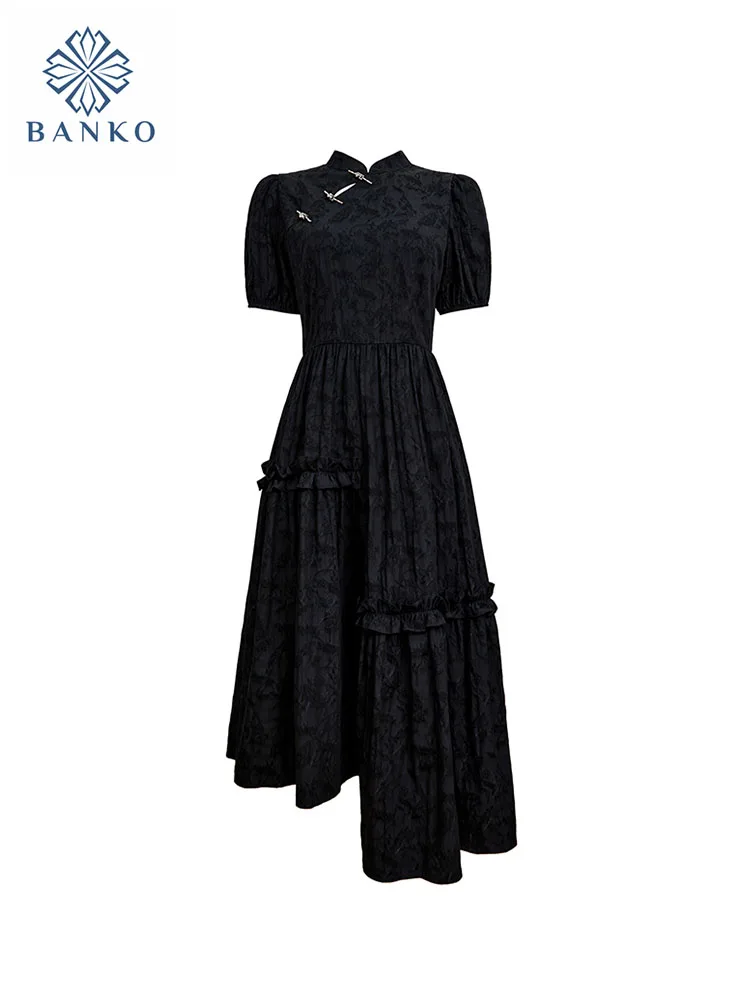 New Chinese Style Turtleneck Button Short Sleeve One-Piece Frocks Summer Women Design Fashion Elegant Slim A-line Pleated Dress
New Chinese Style Turtleneck Button Short Sleeve One-Piece Frocks Summer Women Design Fashion Elegant Slim A-line Pleated Dress