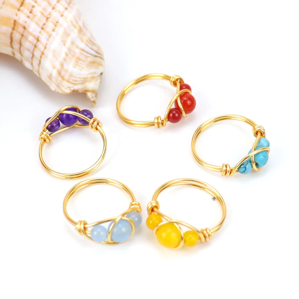 15PCS Wire Wrap Natural Stone Bead Rings Amethyst Aventurine Agate Crystal Ring for Women Jewelry
15PCS Wire Wrap Natural Stone Bead Rings Amethyst Aventurine Agate Crystal Ring for Women Jewelry