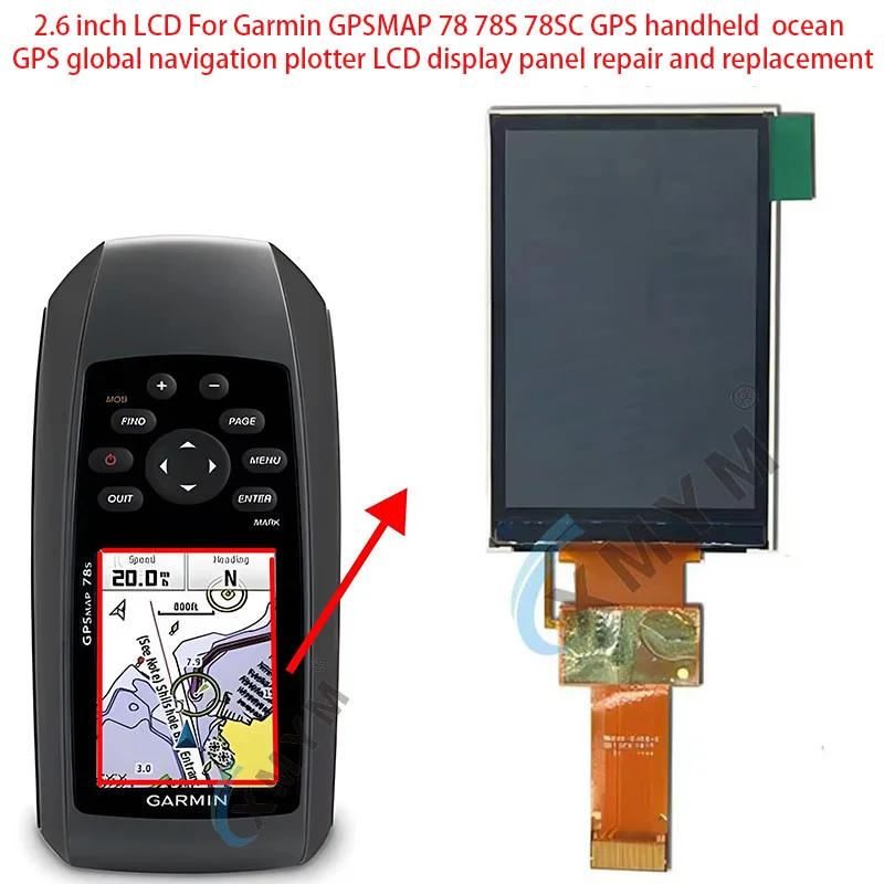 

2.6 inch LCD For Garmin GPSMAP 78 78S 78SC GPS handheld ocean GPS global navigation plotter LCD display panel repair replace