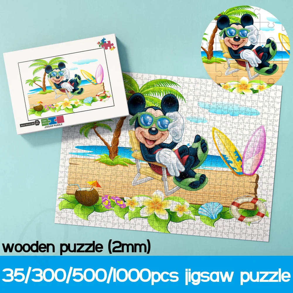 Disney 35 300 500 1000 Pieces Wooden Jigsaw Puzzles Cartoon Character Mickey On Beach Vacation Box Puzzles Unique Gift for Kids
Disney 35 300 500 1000 Pieces Wooden Jigsaw Puzzles Cartoon Character Mickey On Beach Vacation Box Puzzles Unique Gift for Kids