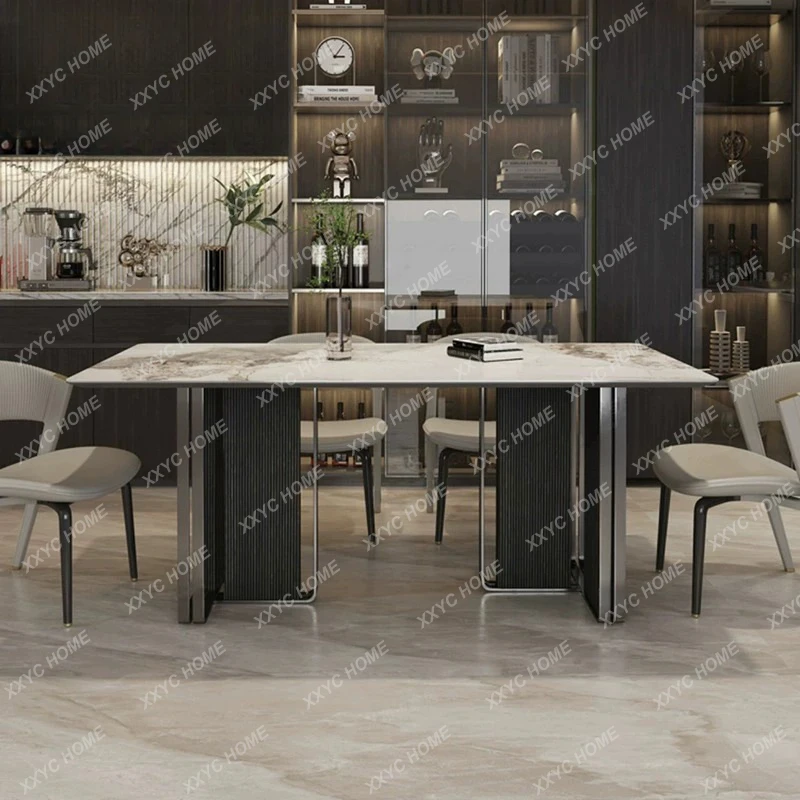 Набор из обеденных столов и стульев из каменной тарелки в итальянской маленькой квартире, Простой прямоугольный дом
Набор из обеденных столов и стульев из каменной тарелки в итальянской маленькой квартире, Простой прямоугольный дом