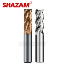 Milling Cutter Alloy Coating Tungsten Steel Tool Cnc Maching 4 Blade Roughing Endmills SHAZAM HRC55 Milling Cutter For Metal Milling Cutter Alloy Coating Tungsten Steel Tool Cnc Maching 4 Blade Roughing Endmills SHAZAM HRC55 Milling Cutter For Metal