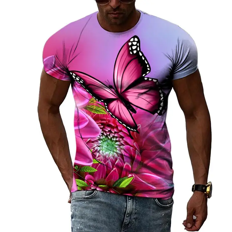 Summer Butterfly Leisure Pattern Men's T-shirt Hip Hop 3D Print Personality Rod Neck Short Sleeve Fashion Clothes
Summer Butterfly Leisure Pattern Men's T-shirt Hip Hop 3D Print Personality Rod Neck Short Sleeve Fashion Clothes
