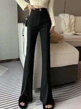 Solid Black Suit Pants Women's Spring 2022 New Fashion Design High Waist Wide Leg Pants Versatile Slit Party Trousers
Solid Black Suit Pants Women's Spring 2022 New Fashion Design High Waist Wide Leg Pants Versatile Slit Party Trousers