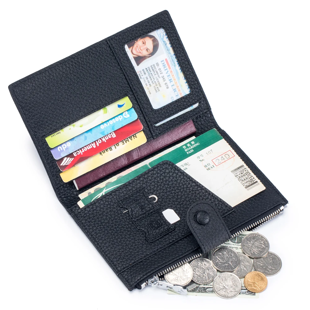 

New Genuine Leather Passport Case RFID Passport Cover with Credit Card Holder for Women and Men Family ID Travel Passport Wallet
