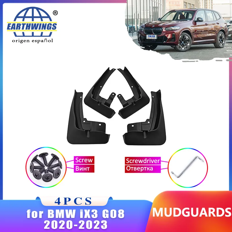 Mud Flaps for BMW iX3 G08 2020-2023 Battery electric vehicle Mudguard Fenders Splash Guard Fender Accessories Front Rear 4 PCS 
Mud Flaps for BMW iX3 G08 2020-2023 Battery electric vehicle Mudguard Fenders Splash Guard Fender Accessories Front Rear 4 PCS