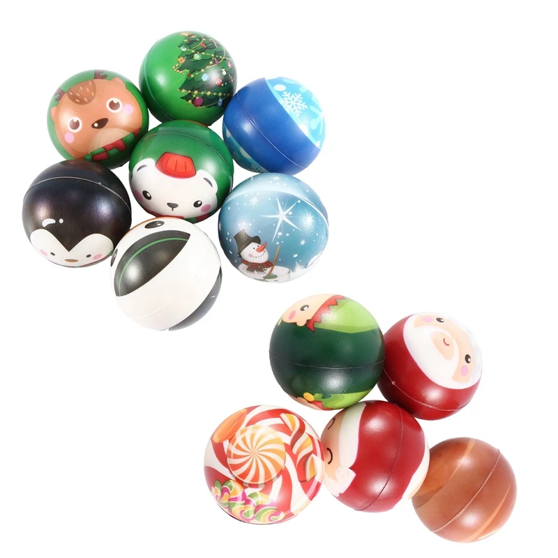 

Christmas Style 6.3Cm Bouncy Ball Stress Relief Sponge Stress Ball Christmas Toys Decorations