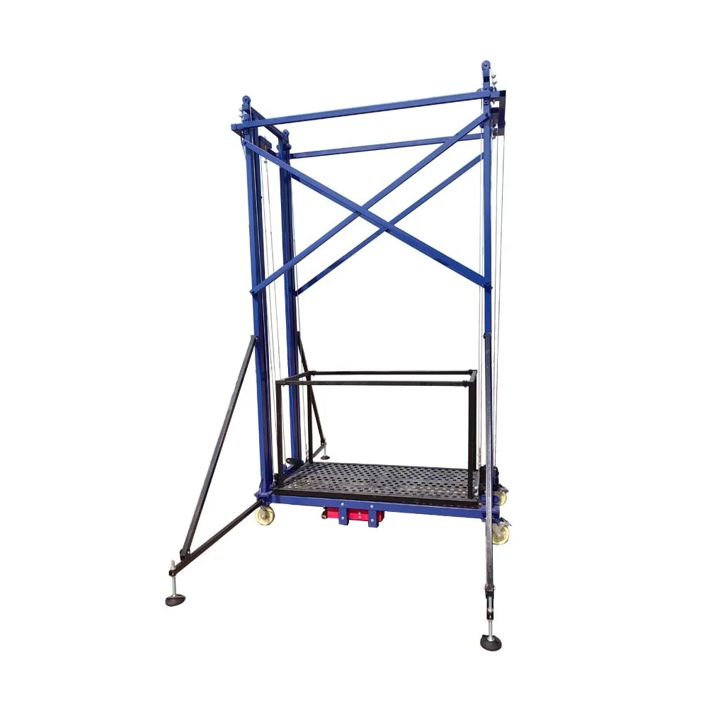 

Electric lifting scaffolding site brick hoist remote control lifting platform small foldable mobile lift 2m-4m