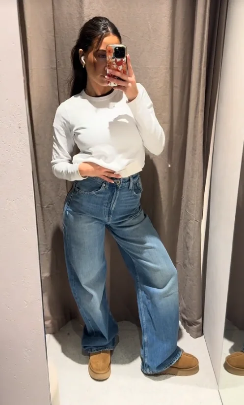 بنطلون نسائي واسع الساق من الجلد الصناعي مع جيوب، خصر مرتفع، تصميم فضفاض، مناسب للارتداء اليومي والتنقل، أزياء الشارع، ربيع 2026 بنطلون نسائي واسع الساق من الجلد الصناعي مع جيوب، خصر مرتفع، تصميم فضفاض، مناسب للارتداء اليومي والتنقل، أزياء الشارع، ربيع 2026