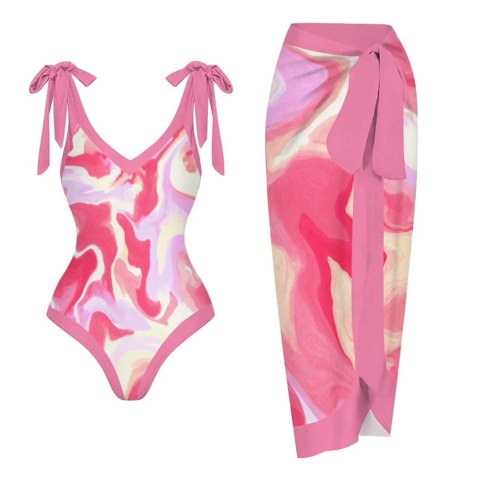 Sexy Water Ripple 2-Piece Swimsuits Closed Women's Swimwear Push Up Female Swim Wear Body Bathing Suits With Skirt For Beach
Sexy Water Ripple 2-Piece Swimsuits Closed Women's Swimwear Push Up Female Swim Wear Body Bathing Suits With Skirt For Beach