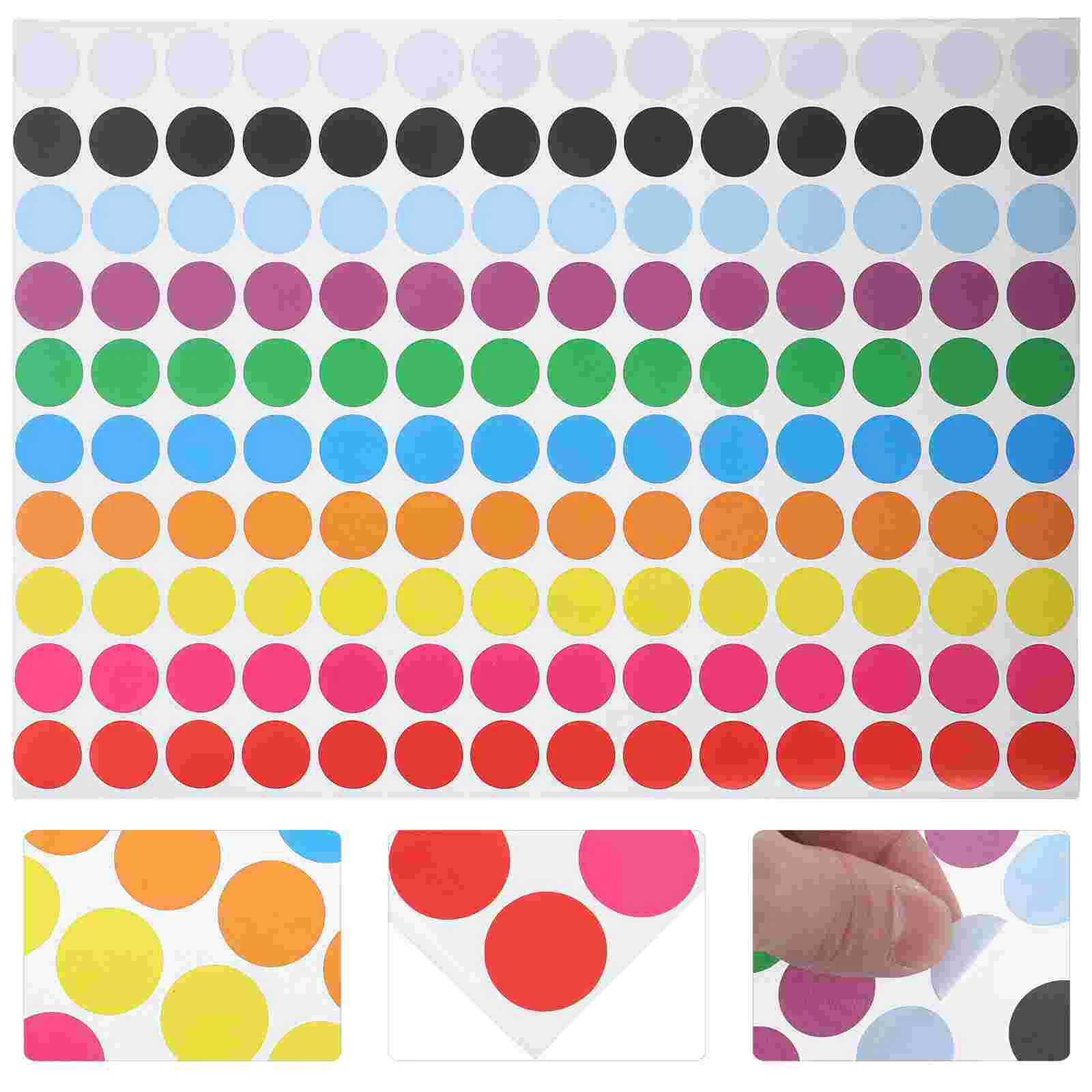 5 Sheets Colorful Dot Labels Sticky Colored Stickers Round Paper for School DIY Circle
5 Sheets Colorful Dot Labels Sticky Colored Stickers Round Paper for School DIY Circle