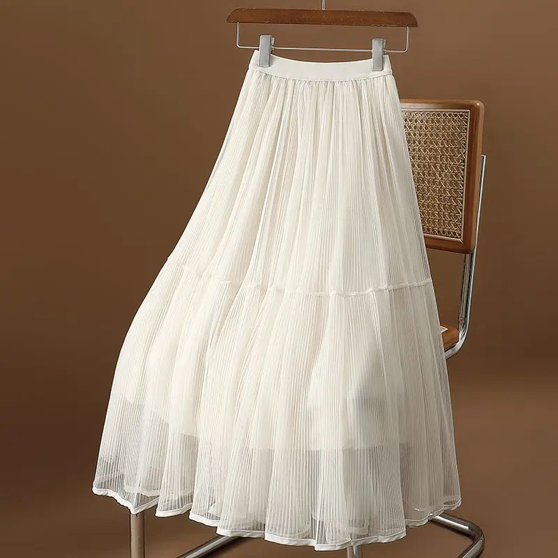 2024 Women Spring Autumn Fashion Solid Color Mesh Loose Skirts Female High Waist Long Ladies Long Casual A-line Skirt O723
2024 Women Spring Autumn Fashion Solid Color Mesh Loose Skirts Female High Waist Long Ladies Long Casual A-line Skirt O723