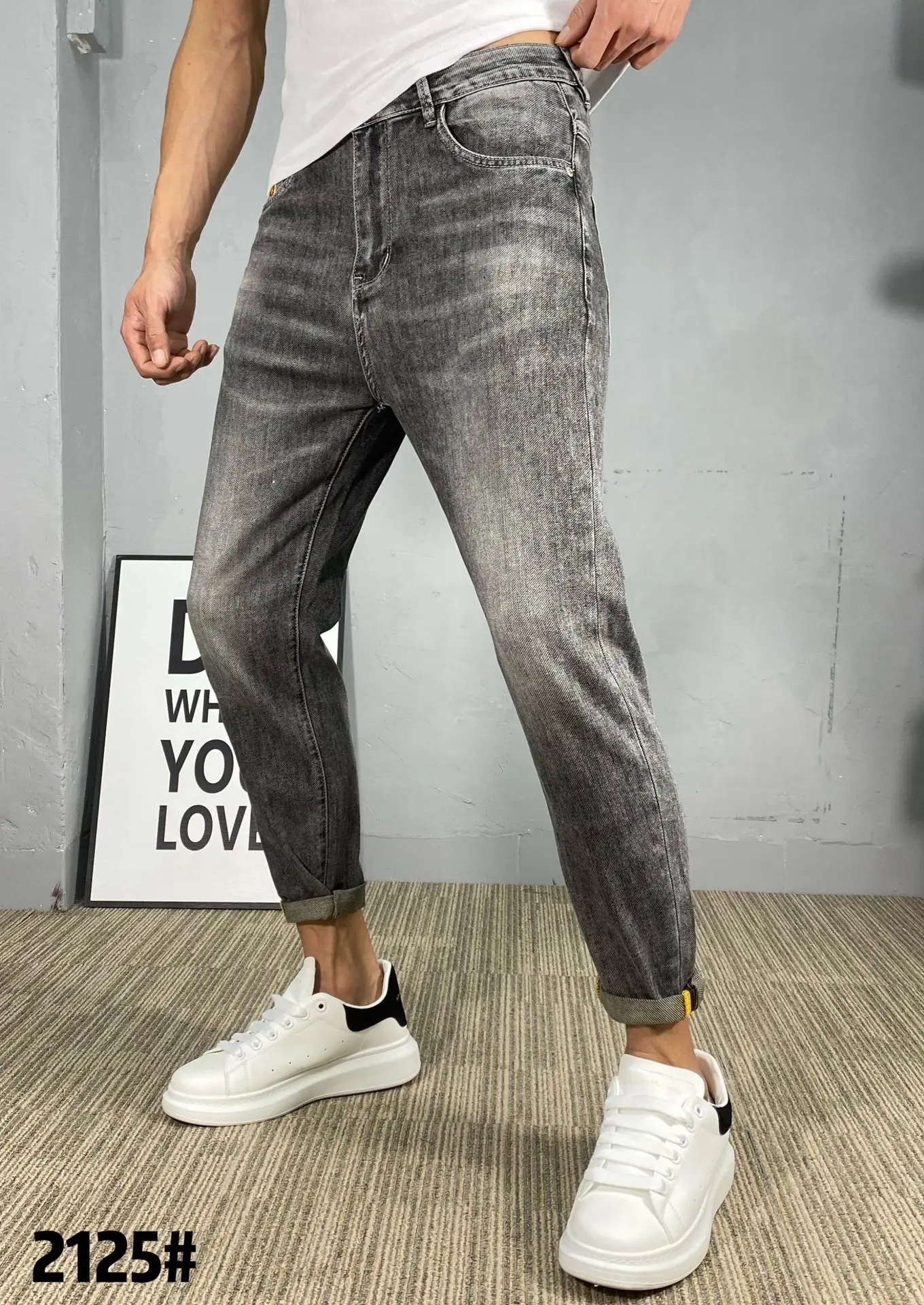 Spring/summer Black Grey Jeans Waist Basic Korean Version Straight Four Seasons Leisure Pocket Wide Leg Pants
Spring/summer Black Grey Jeans Waist Basic Korean Version Straight Four Seasons Leisure Pocket Wide Leg Pants