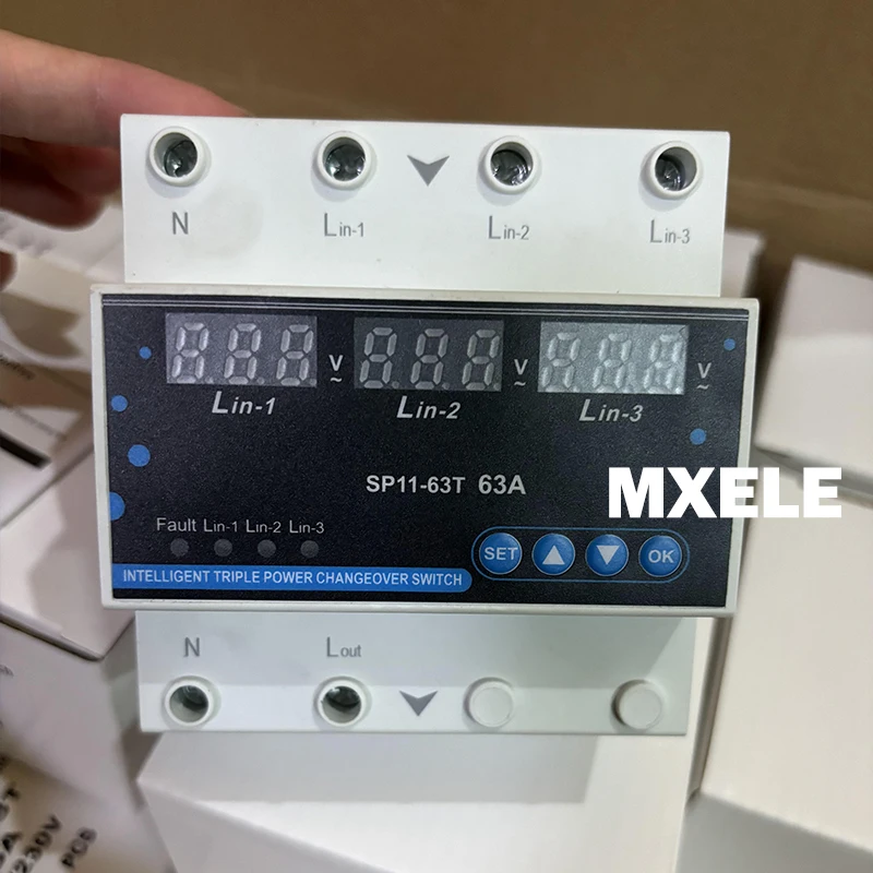 63A dual power double lines electronic type automatic changeover switch with over-under-voltage protection
63A dual power double lines electronic type automatic changeover switch with over-under-voltage protection