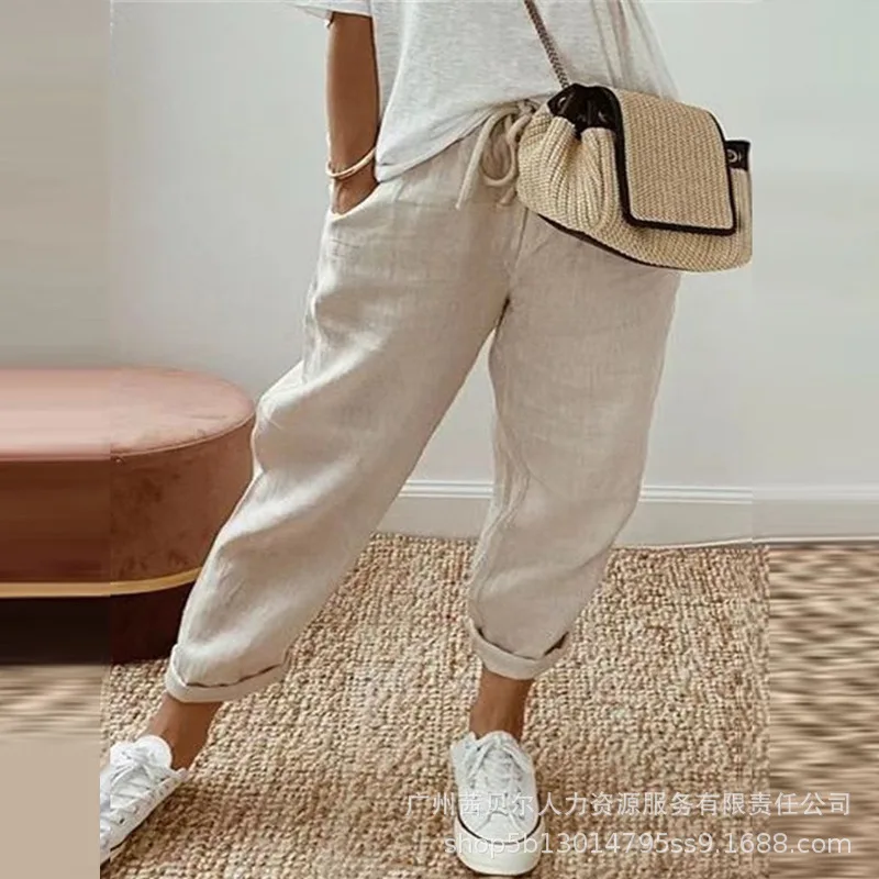 Pocket Design Drawstring Pants Summer 2023 Women Long Thin Pants Casual Tight High Waist Loose Capris Streetwear Trousers
Pocket Design Drawstring Pants Summer 2023 Women Long Thin Pants Casual Tight High Waist Loose Capris Streetwear Trousers