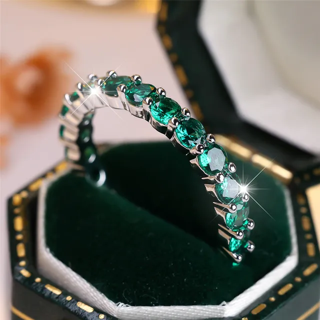 Bague en cristal vert pour femme 2