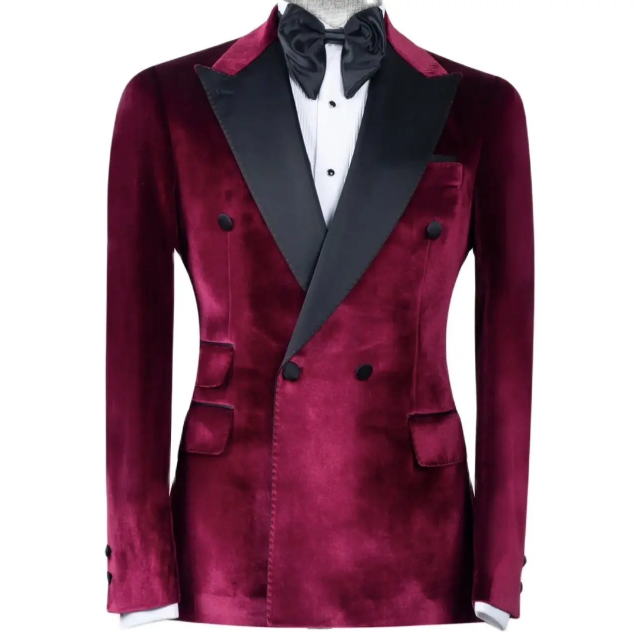 Burgundy Velvet Men Suit Double Breasted Blazer Slim 2 Piece Black Pants Set/Formal Prom Wedding Men's Wear/Latest Design Outfit
Burgundy Velvet Men Suit Double Breasted Blazer Slim 2 Piece Black Pants Set/Formal Prom Wedding Men's Wear/Latest Design Outfit