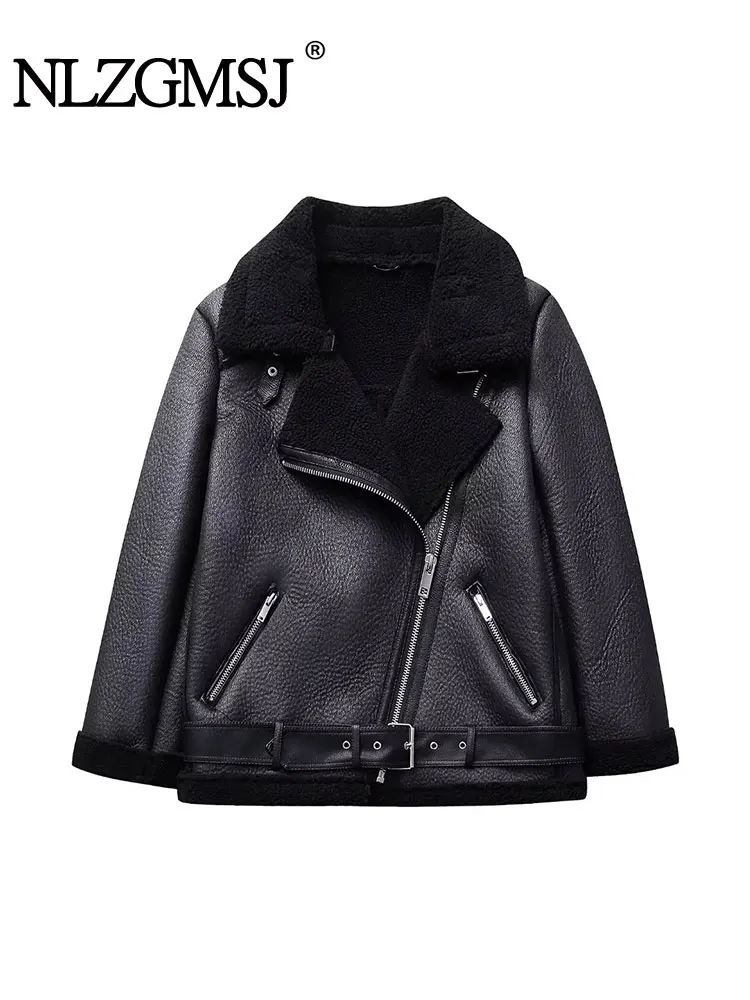 TRAF 2024 Autumn Winter Woman Double Sided Motorcycle Leather Jacket Coats Fashion Zipper Vintage Long Sleeve Causal Loose Tops
TRAF 2024 Autumn Winter Woman Double Sided Motorcycle Leather Jacket Coats Fashion Zipper Vintage Long Sleeve Causal Loose Tops