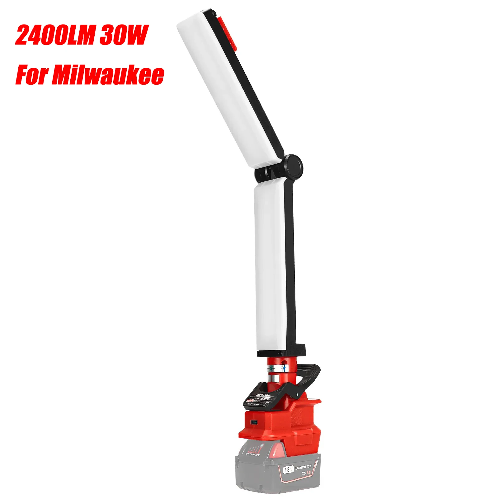 2400LM 30W LED Work Light for Milwaukee 18V 20V Li-ion Battery Outdoor Flashlight Portable Camping Light Folding Lamp
2400LM 30W LED Work Light for Milwaukee 18V 20V Li-ion Battery Outdoor Flashlight Portable Camping Light Folding Lamp