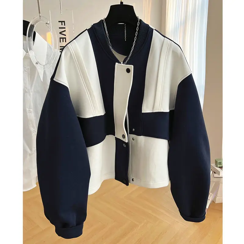 2023 new design niche patchwork color contrast fashion short jacket women's spring autumn baseball jacket top trend
2023 new design niche patchwork color contrast fashion short jacket women's spring autumn baseball jacket top trend
