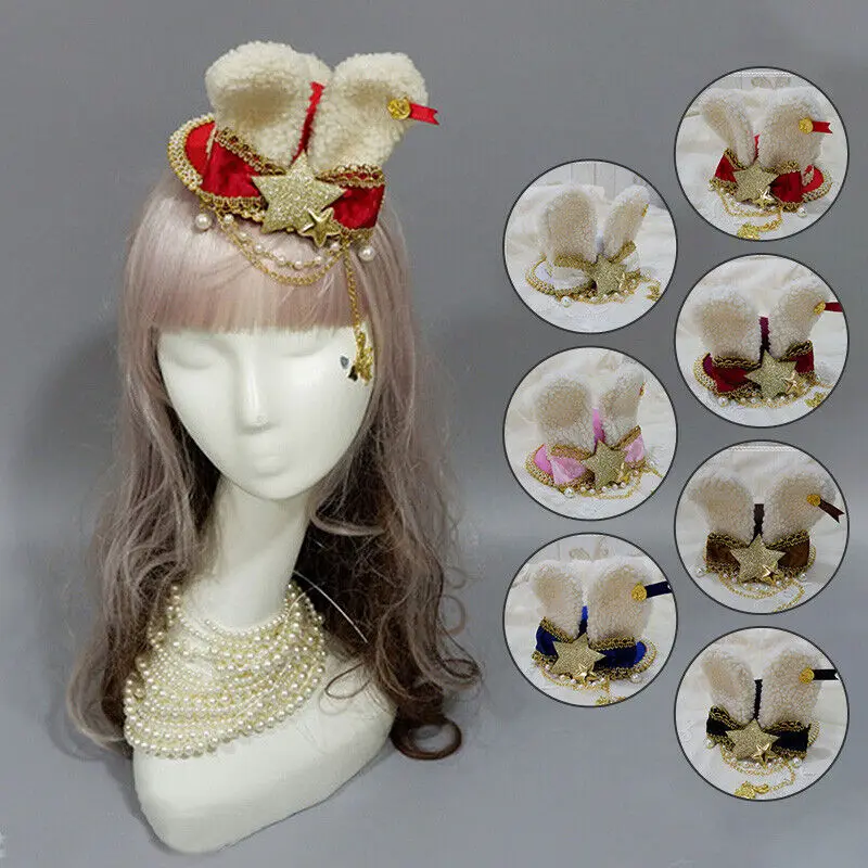 

Original Lolita Hat Hand-made Headdress Gorgeous Flower Pill Tea Teddy Fluff Anime Cosplay Cap Soft Tea Party Bonnet Hair Clip