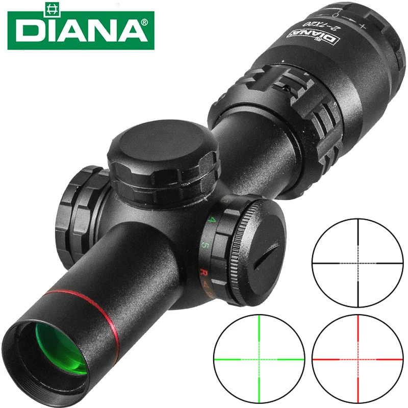 

DIANA 2-7x20 HD Scope Mil Dot Scope Hunting Scope Illumination Reticle Sight Rifle Scope Sniper Hunting Riflescope Scopes