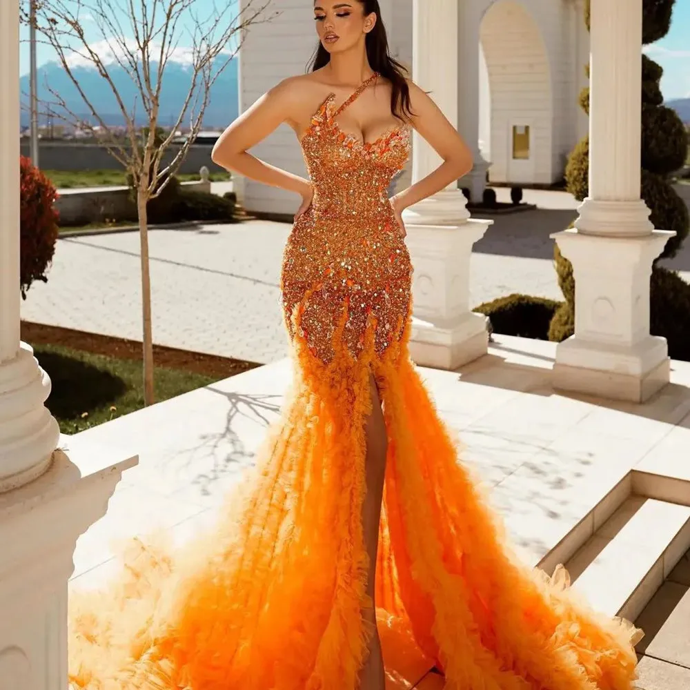 2023 Sequins Prom Dresses Sexy One Shoulder Tiered Ruffles Gowns Party Dress Special Occassion فساتين للحفلات الراقصة
2023 Sequins Prom Dresses Sexy One Shoulder Tiered Ruffles Gowns Party Dress Special Occassion فساتين للحفلات الراقصة
