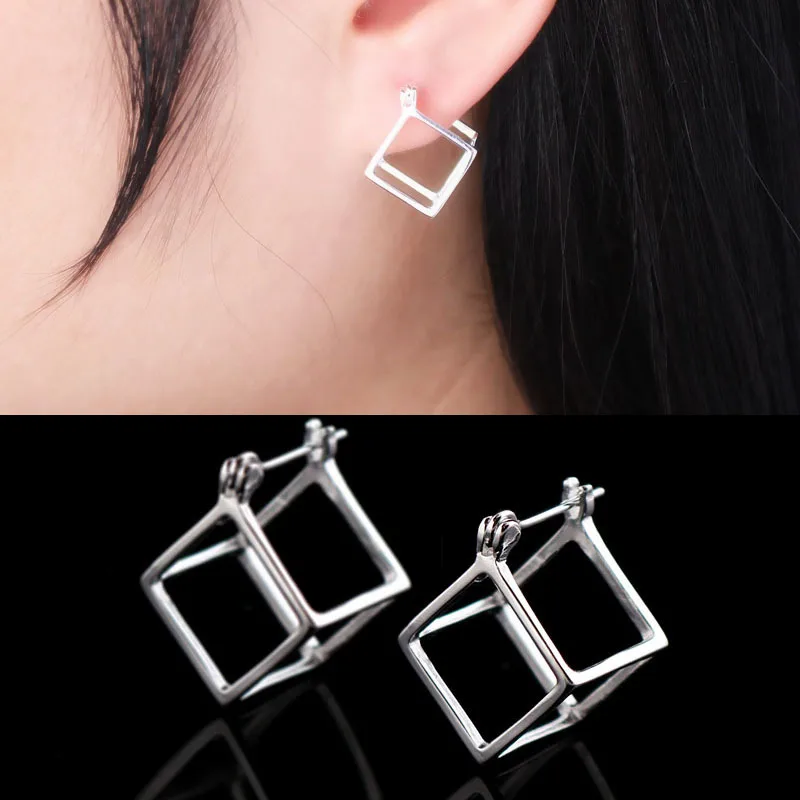 A Pairs High Quality Geometric Hollow Square Classic Real 925 Sterling Silver Earrings Square Shape Fine Women Big Earrings 12mm
A Pairs High Quality Geometric Hollow Square Classic Real 925 Sterling Silver Earrings Square Shape Fine Women Big Earrings 12mm