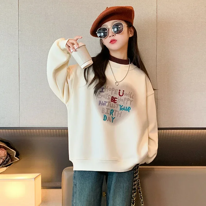 Girls' Velvet Sweatshirt Autumn and Winter New Fashion Style Loose Thickened One-piece Velvet Pullover Top for Big Girls
Girls' Velvet Sweatshirt Autumn and Winter New Fashion Style Loose Thickened One-piece Velvet Pullover Top for Big Girls
