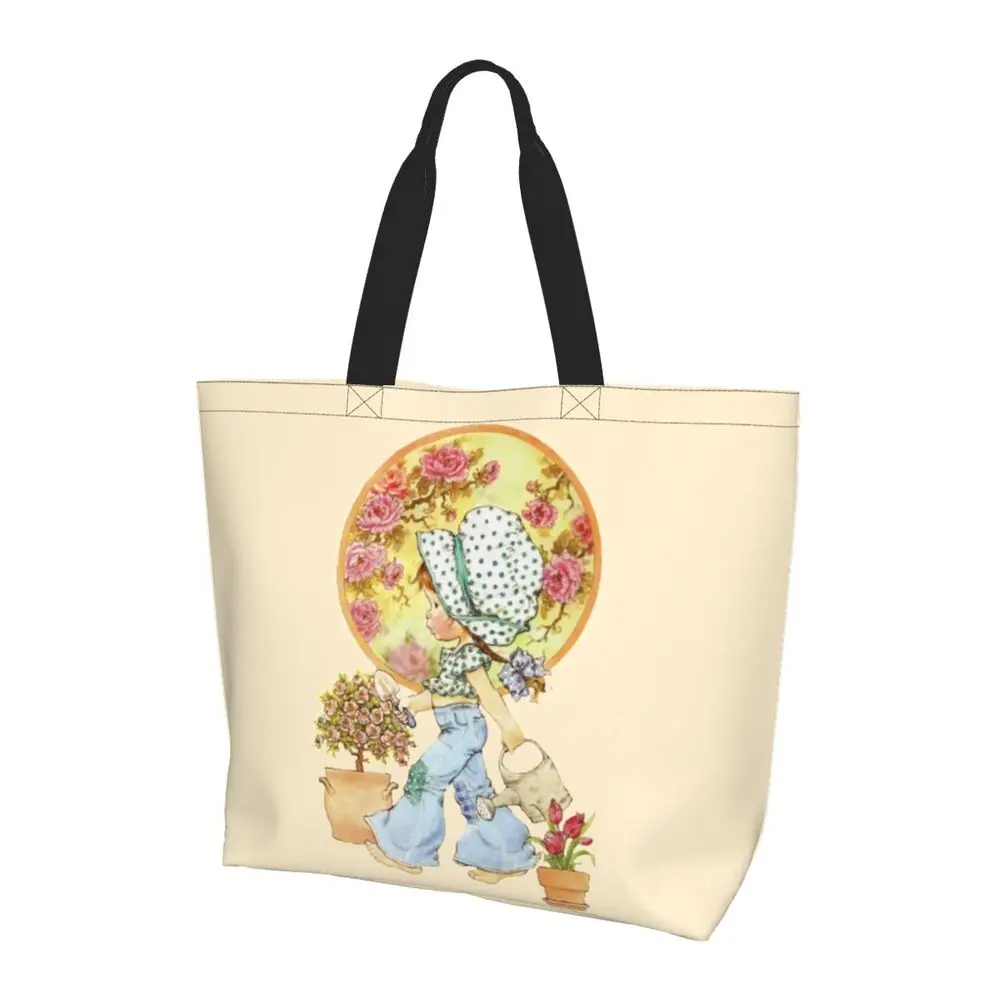 Custom Kawaii Sarah Kay Shopping Canvas Bags Women Portable Large Capacity Groceries Girl Roses And Watering Tote Shopper Bags 1 S6b53c49f6abb4fbfb353d14da15526000