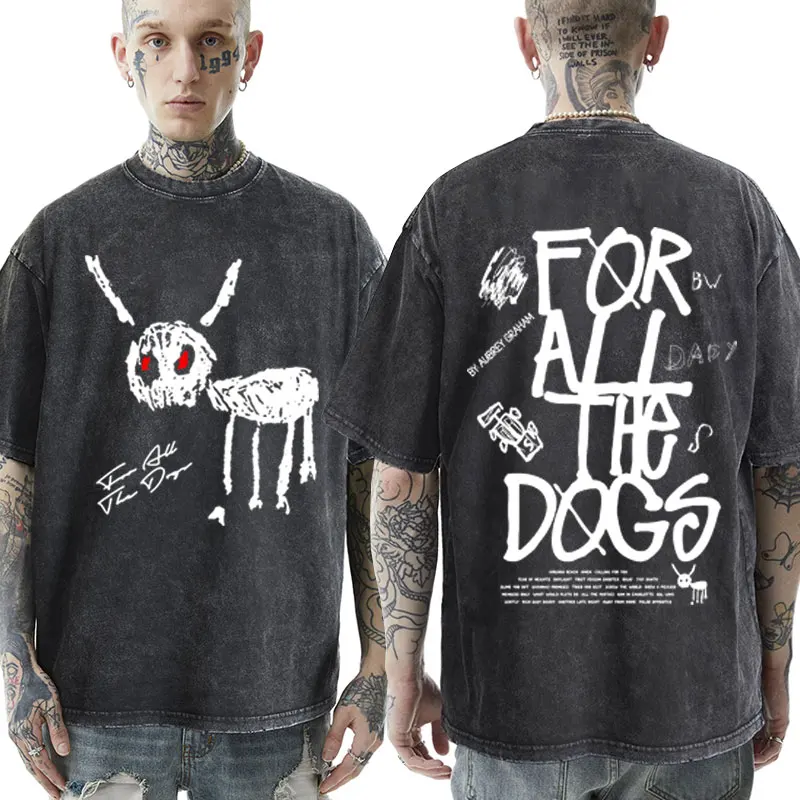 Rapper Drake Album for All The Dogs Graphic T Shirts Men Women Hip Hop Vintage Wash T-shirts Short Sleeve Fashion Cotton T-shirt
Rapper Drake Album for All The Dogs Graphic T Shirts Men Women Hip Hop Vintage Wash T-shirts Short Sleeve Fashion Cotton T-shirt