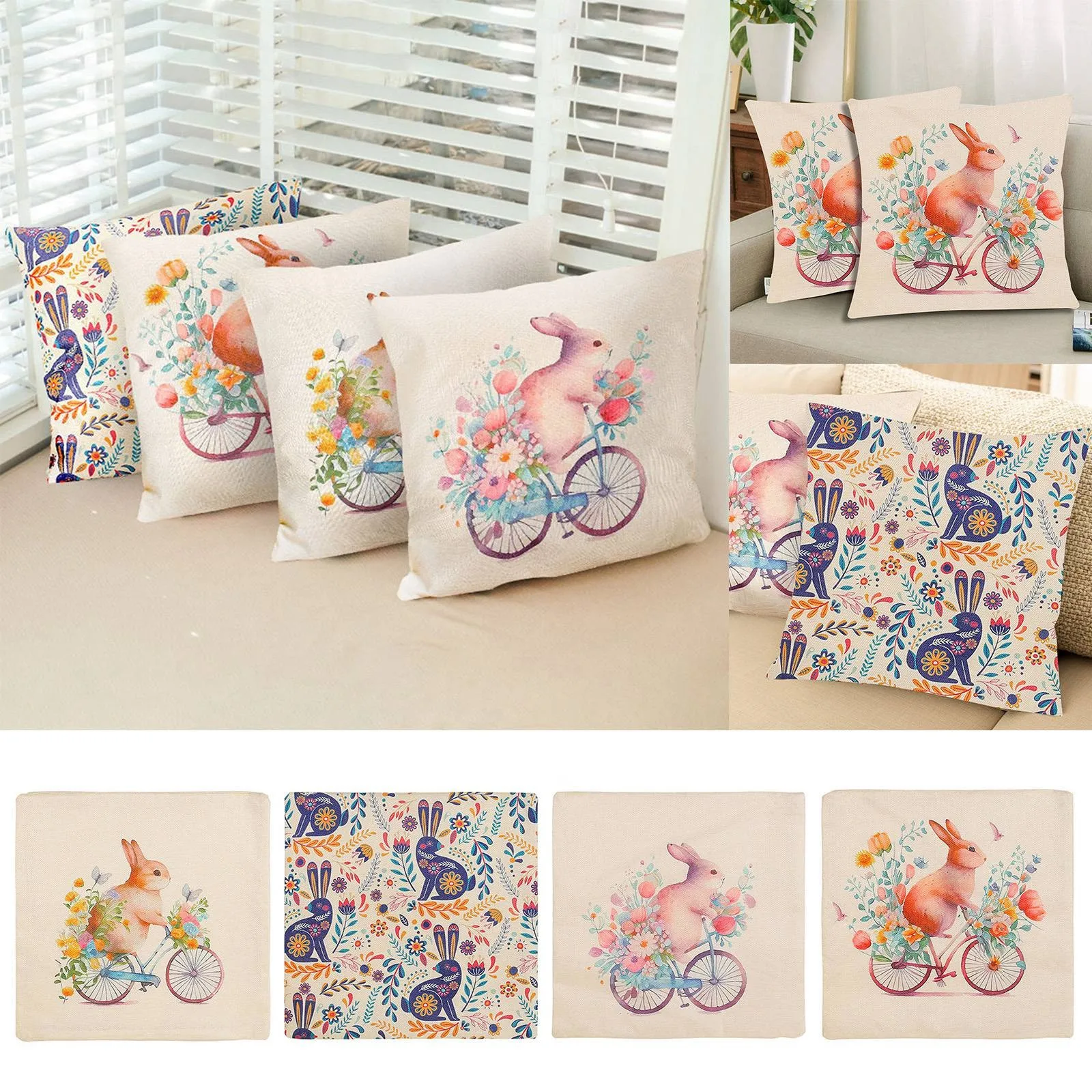 Easter Decoration Pillowcase Cute Comic Rabbit Pillow Case For Living Room Sofa Decorating Multi Colored Linen Cushion Cover
Easter Decoration Pillowcase Cute Comic Rabbit Pillow Case For Living Room Sofa Decorating Multi Colored Linen Cushion Cover
