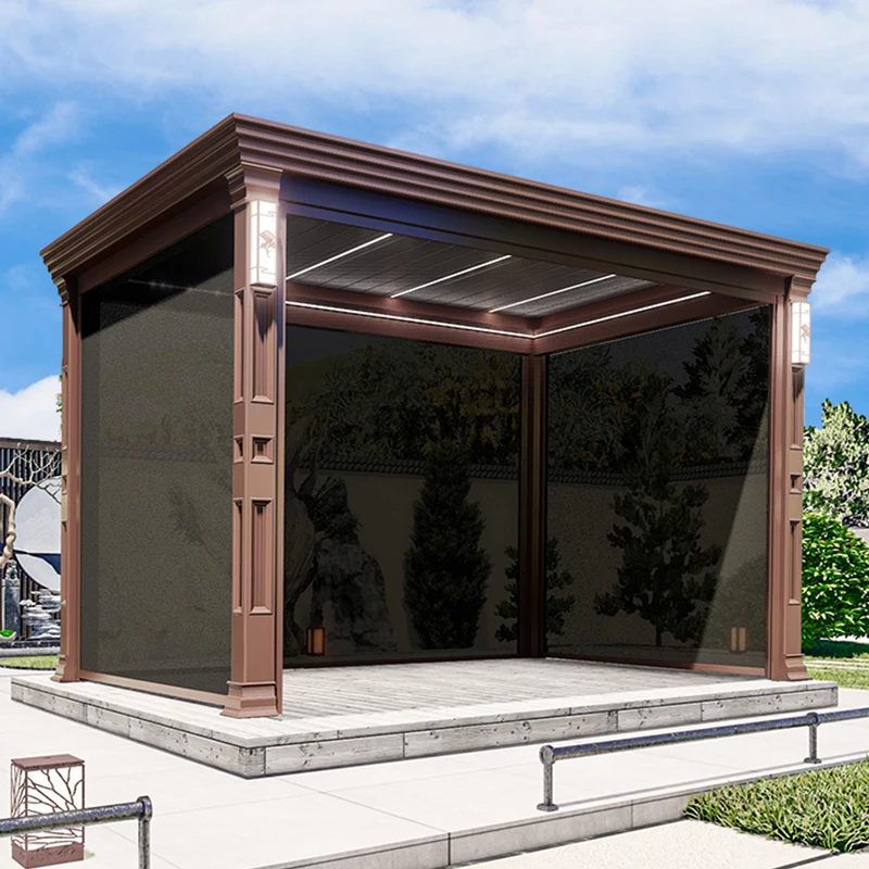 Professional Waterproof Windproof Glass Doors System Pergola Bioclimatique Outdoor Gazebo
Professional Waterproof Windproof Glass Doors System Pergola Bioclimatique Outdoor Gazebo