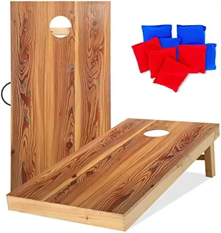 Solid Wood Regulation Size Cornhole Set Portable Bean Bags Toss Game with Durable Wood Grain Printed Surface and Underneath for
Solid Wood Regulation Size Cornhole Set Portable Bean Bags Toss Game with Durable Wood Grain Printed Surface and Underneath for