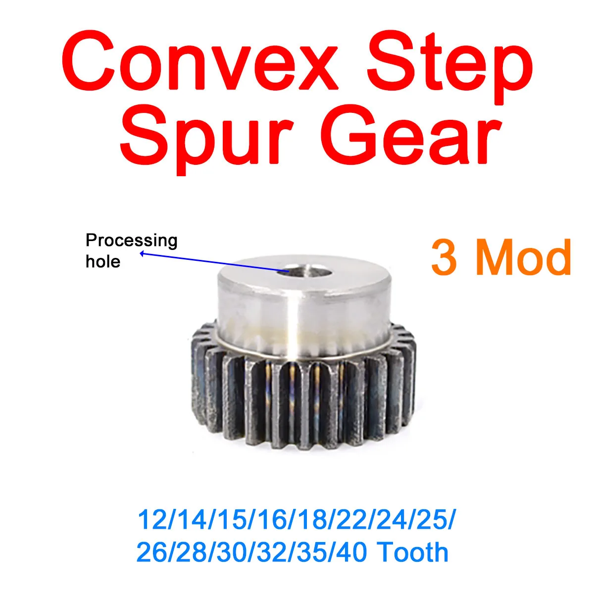 1Pc 3Mod 12/14/15/16/18/22/24/25/26/28/30/32/35/40 Tooth Convex Step Motor Gear Processing Hole Spur Gear Carbon Steel
1Pc 3Mod 12/14/15/16/18/22/24/25/26/28/30/32/35/40 Tooth Convex Step Motor Gear Processing Hole Spur Gear Carbon Steel