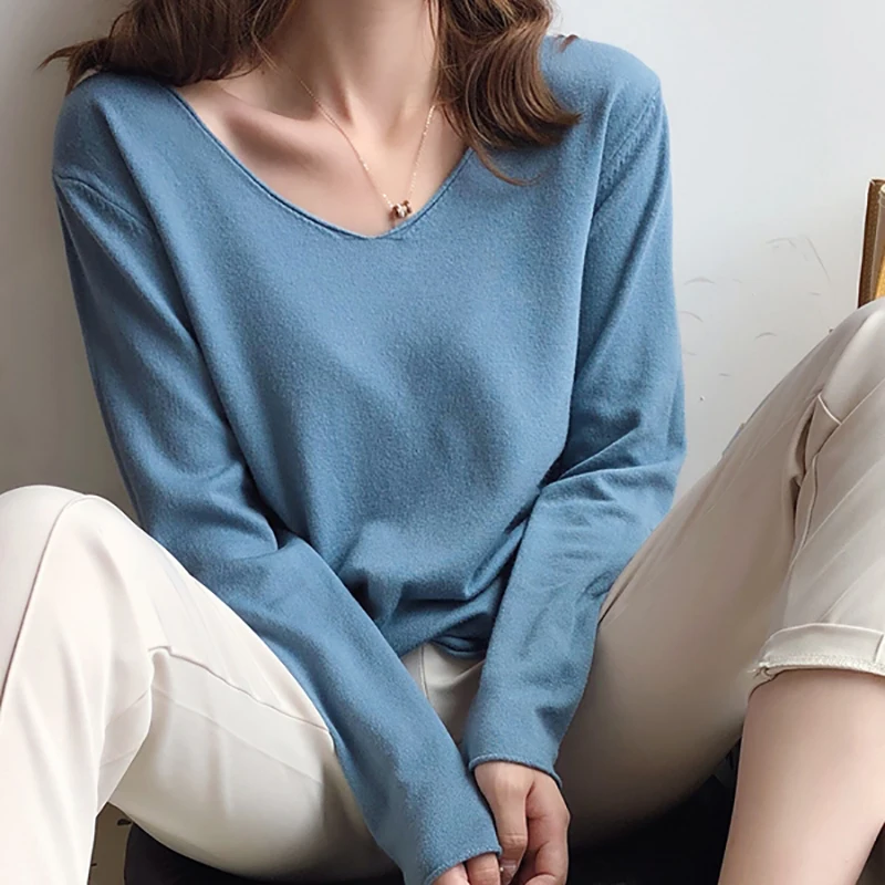 ABRINI 2022 Autumn Knitted Pullovers V-neck Long Sleeve Tops Women Warm Loose Thin Pullover Sweater Long Sleeve T-shirts
ABRINI 2022 Autumn Knitted Pullovers V-neck Long Sleeve Tops Women Warm Loose Thin Pullover Sweater Long Sleeve T-shirts
