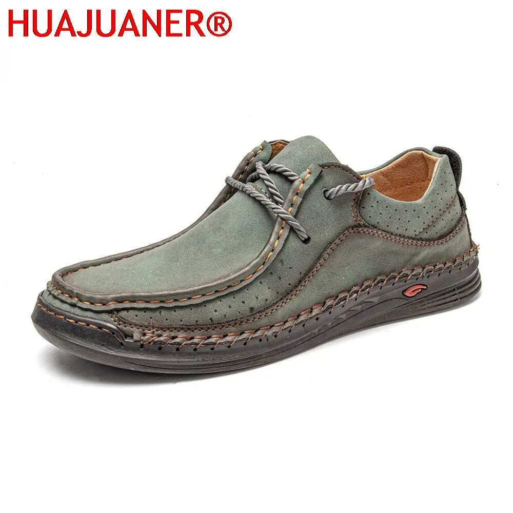 

Hand-stitching Leather Shoes Men Casual Sneakers Comfty Driving Shoe Breathable Leather Loafers Men Shoes Design Moccasins