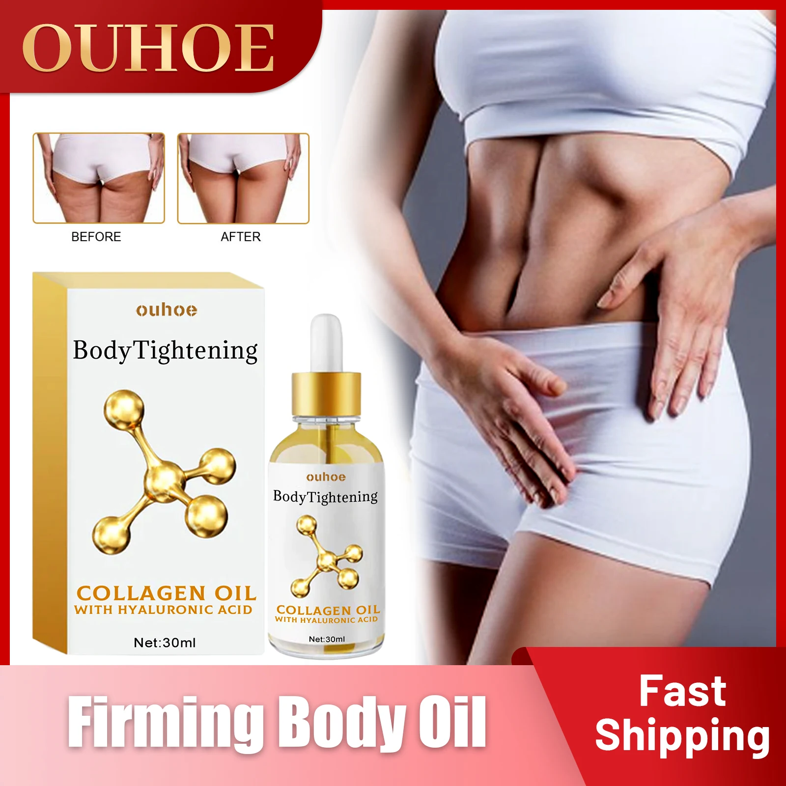 

Body Tightening Collagen Oil Belly Thigh Fat Burner Cellulite Remover Weight Loss Lifting Firming Slimming Massage Essential Oil