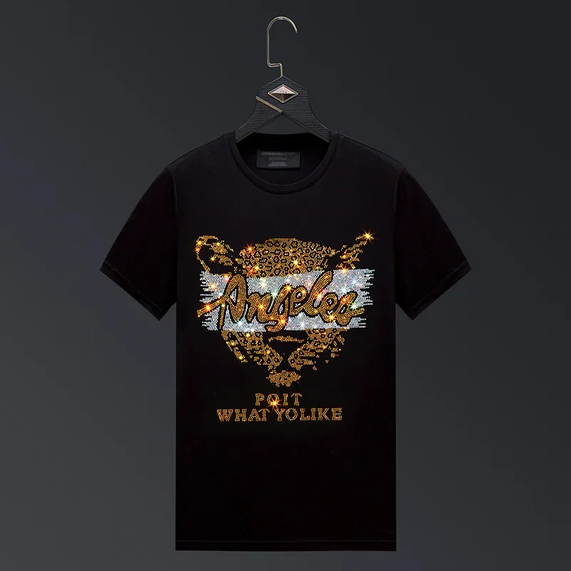2024 Cartoon Leopard T Shirts Men Clothing Fashion Rhinestones Short Sleeve O Neck Slim Mens T-shirts Casual футболка мужская
2024 Cartoon Leopard T Shirts Men Clothing Fashion Rhinestones Short Sleeve O Neck Slim Mens T-shirts Casual футболка мужская