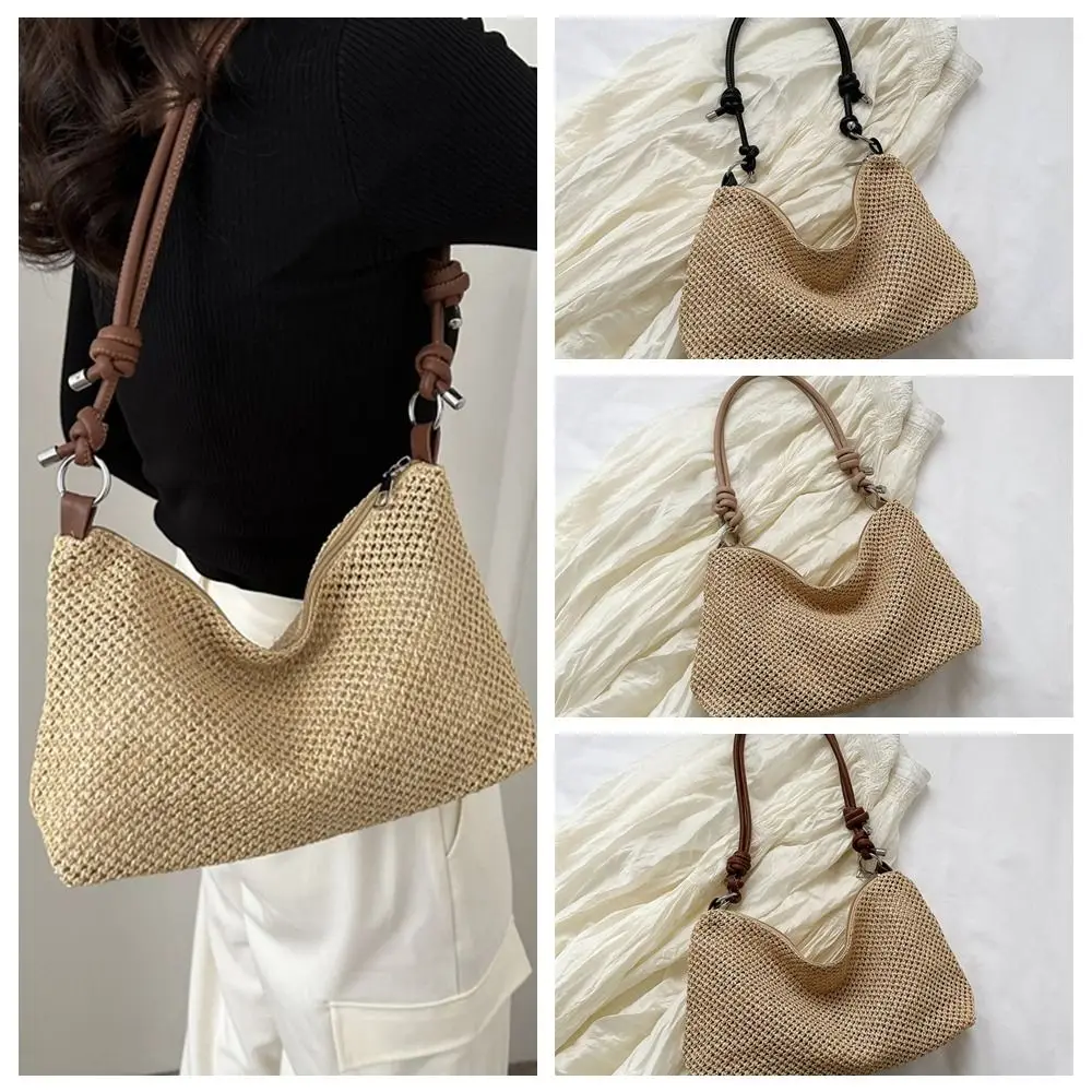 Zipper Straw Woven Crossbody Bag Bohemian Style Large Capacity Woven Shoulder Bag Adjustable Shoulder Strap Handmade
Zipper Straw Woven Crossbody Bag Bohemian Style Large Capacity Woven Shoulder Bag Adjustable Shoulder Strap Handmade