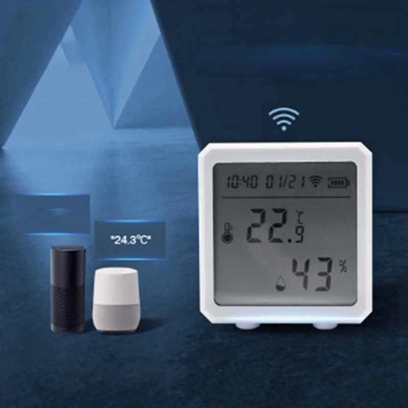 Датчик влажности и температуры Tuya с Wi-Fi, комнатный гигрометр с ЖК-дисплеем, Смарт-приложение, поддержка Alexa Google Home
Датчик влажности и температуры Tuya с Wi-Fi, комнатный гигрометр с ЖК-дисплеем, Смарт-приложение, поддержка Alexa Google Home