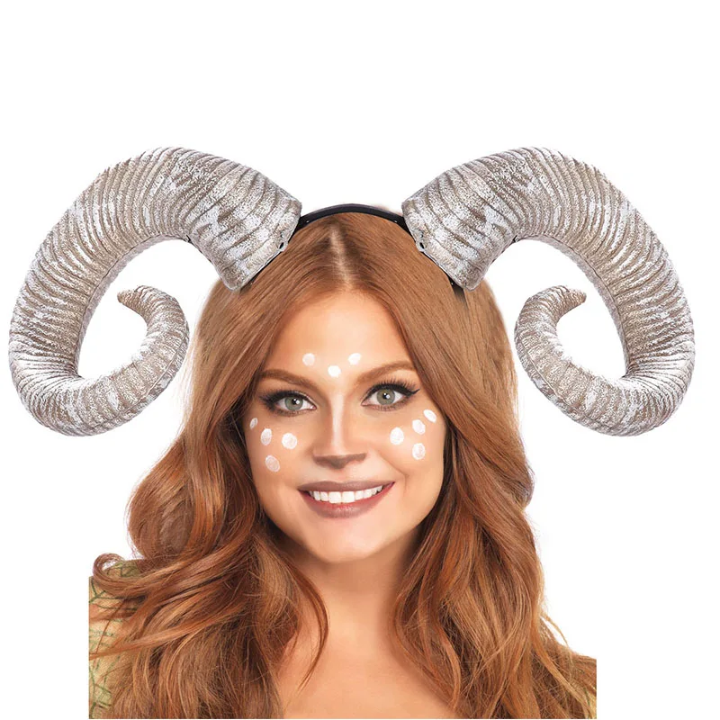 

Halloween Headgear Funny Cow Horn and Sheep Horn Makeup Party Costume Props Taking Photos and Decorating with Funny Horns